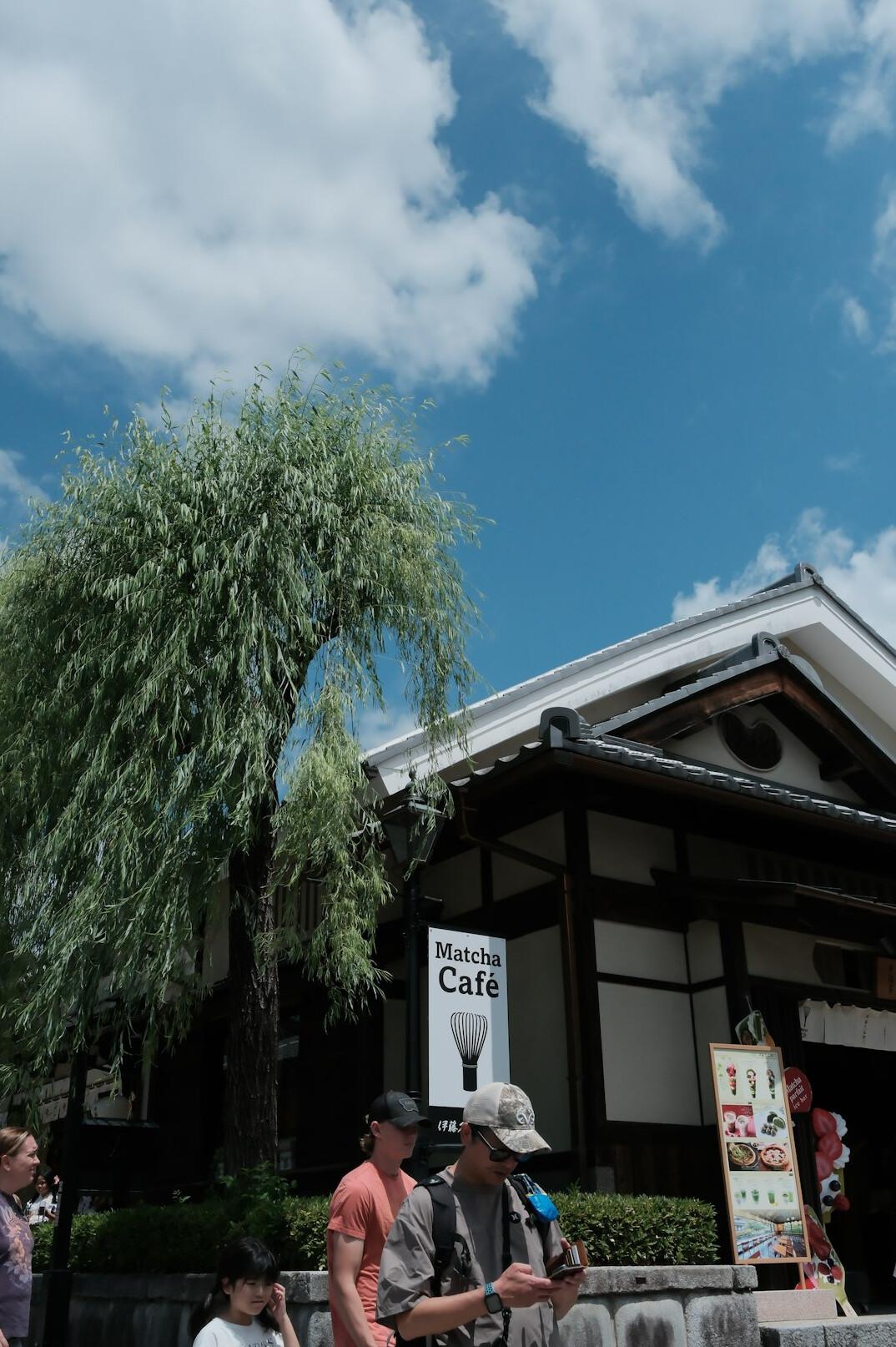 japanese cafe with wooden tables